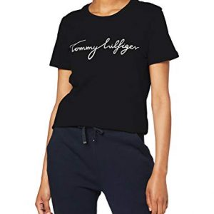 Tommy Hilfiger T-Shirt Damen Heritage Crew Neck Graphic Tee Schwarz