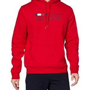 Tommy Hilfiger Sweatshirt Herren Basic Rot (Hoody, Kapuzenpullover)