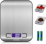ADORIC Küchenwaage digital mit LCD Display, silber nur 10,10€