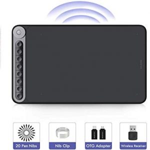 HUION Grafiktablett, Inspiroy Dial Q620M Wireless,schwarz