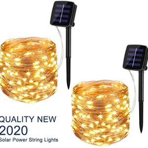 Uhomely Solar Lichterkette Außen, 20M 200 LED Lichterketten Aussen