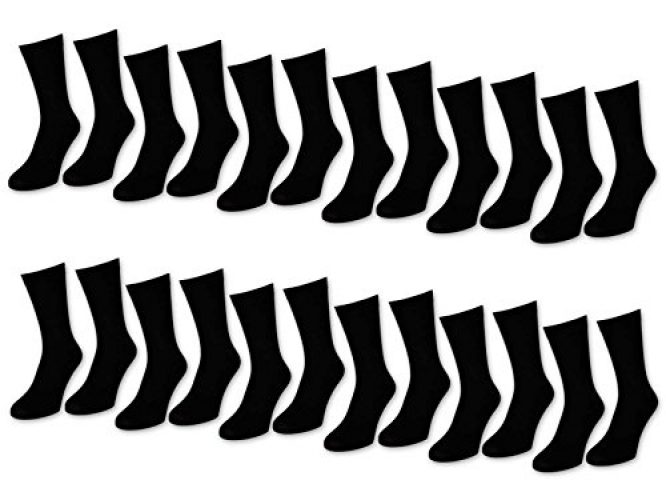sockenkauf24 6 | 12 | 24 Paar Socken Herren Schwarz Baumwolle