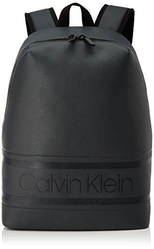 Calvin Klein Rucksack Herren Striped Logo Pu Round Backpack Grau