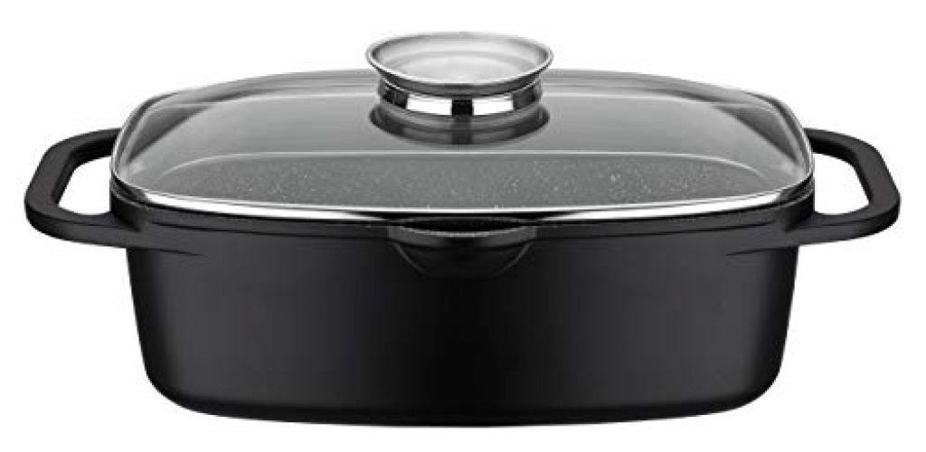 GSW Universalbräter Gourmet Granit 33x21cm, Aluminium, Glas, schwarz