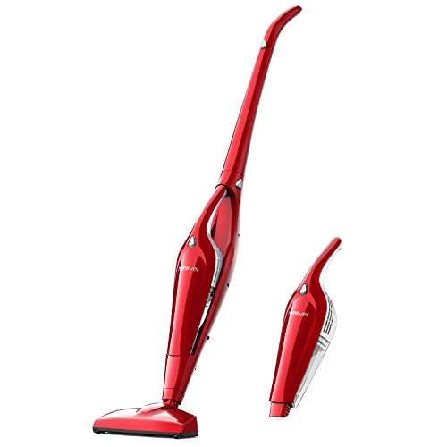 Homever 2in1 Akku-Staubsauger beutellos, inkl inkl. Tierhaardüse, rot