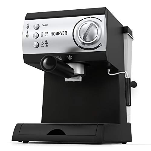 Homever Espresso Siebträger Kaffeemaschine, 15 Bar, schwarz