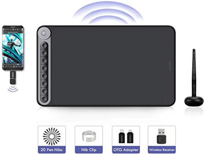 HUION Grafiktablett, Inspiroy Dial Q620M Wireless,schwarz