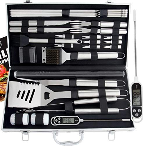 ROMANTICIST Grillkoffer 28pcs Grillbesteck (mit Grillmatte, Grillset)